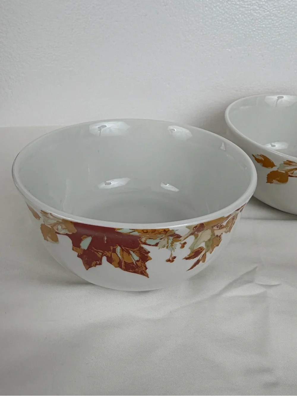 Royal Norfolk Autumn Leaves Fall Acorns Set Of 4 Soup Cereal Bowls